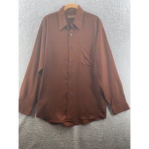 Robert Barakett Burnt Bronze With Texture Men's Dress Shirt Size Medium